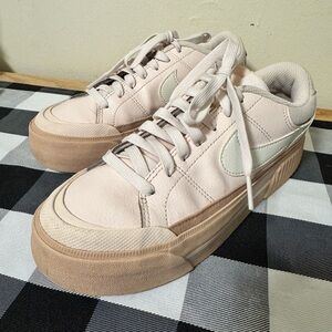 Nike Women's Pink and Tan Sneakers